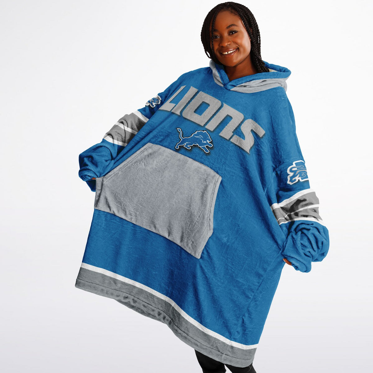 Detroit Lions Blue Adult Game Day Lounge Hoodie