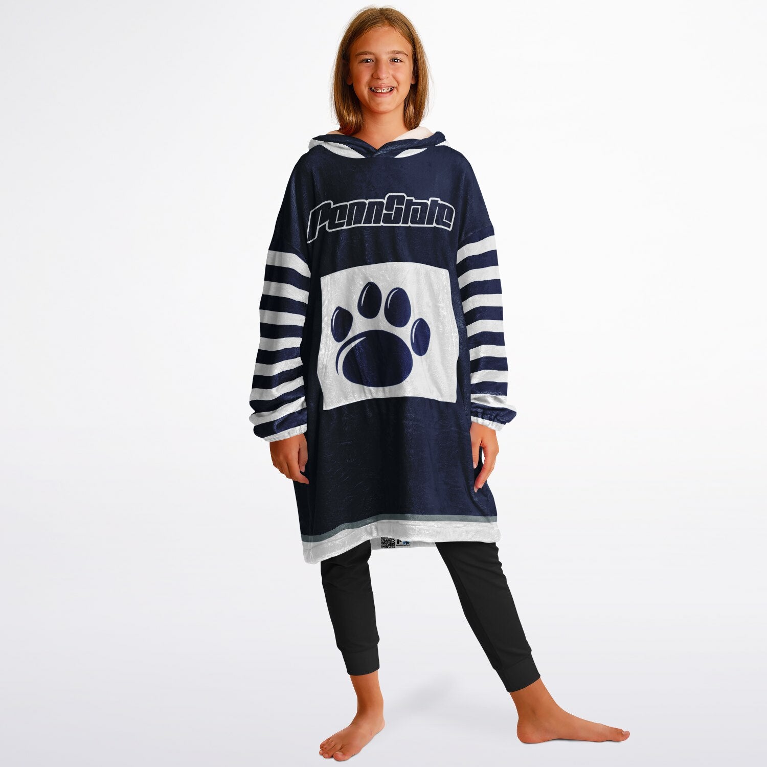 Youth Penn St. Blue & White Oversize Game Day Lounge Hoodie