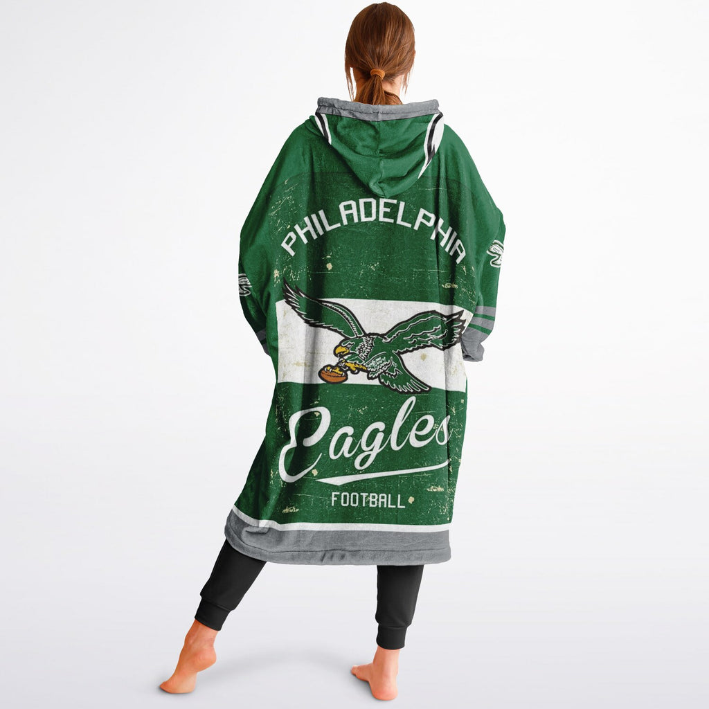 Eagles Retro Green Adult Game Day Lounge Hoodie Old School Look