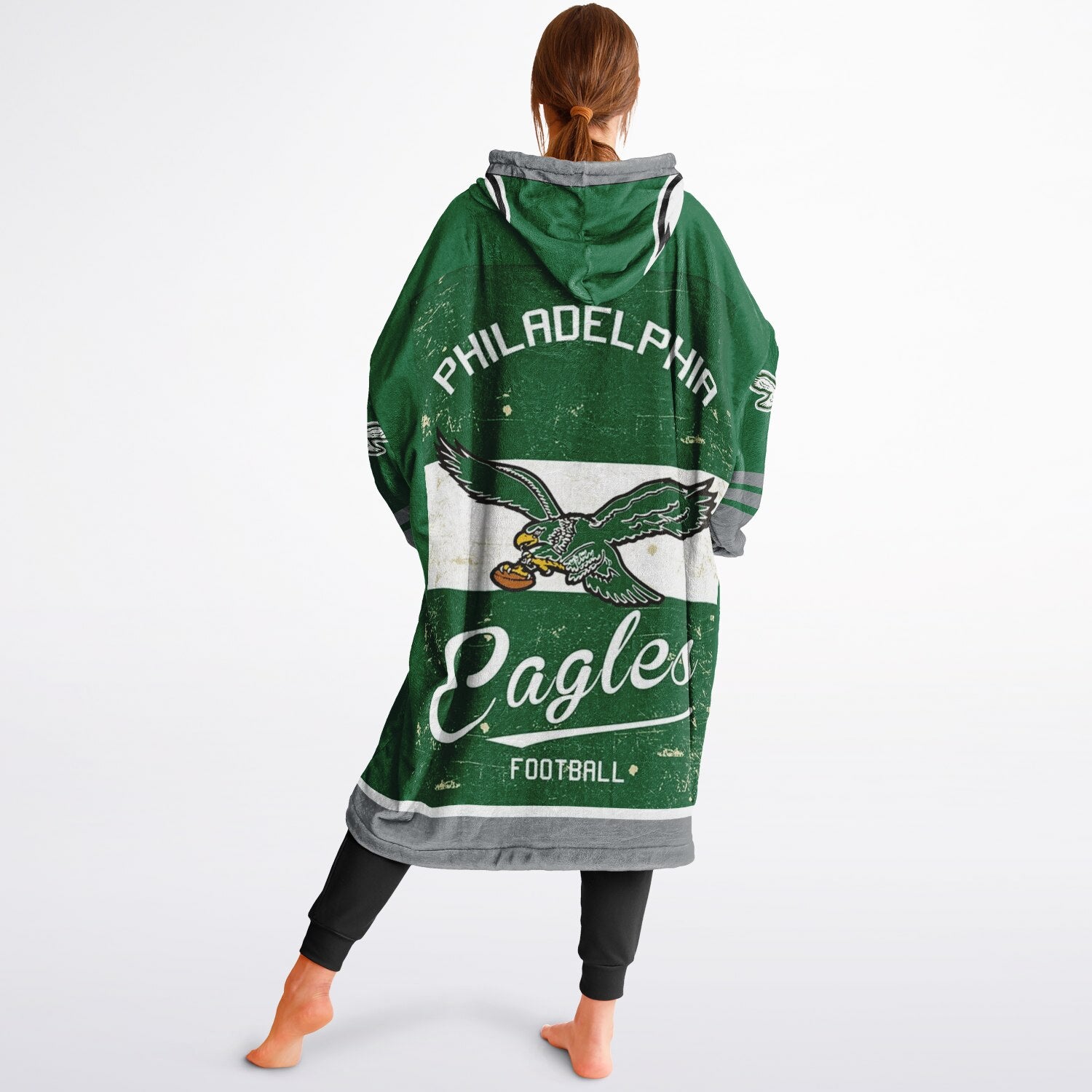 Eagles Retro Green Adult Game Day Lounge Hoodie Old School Look