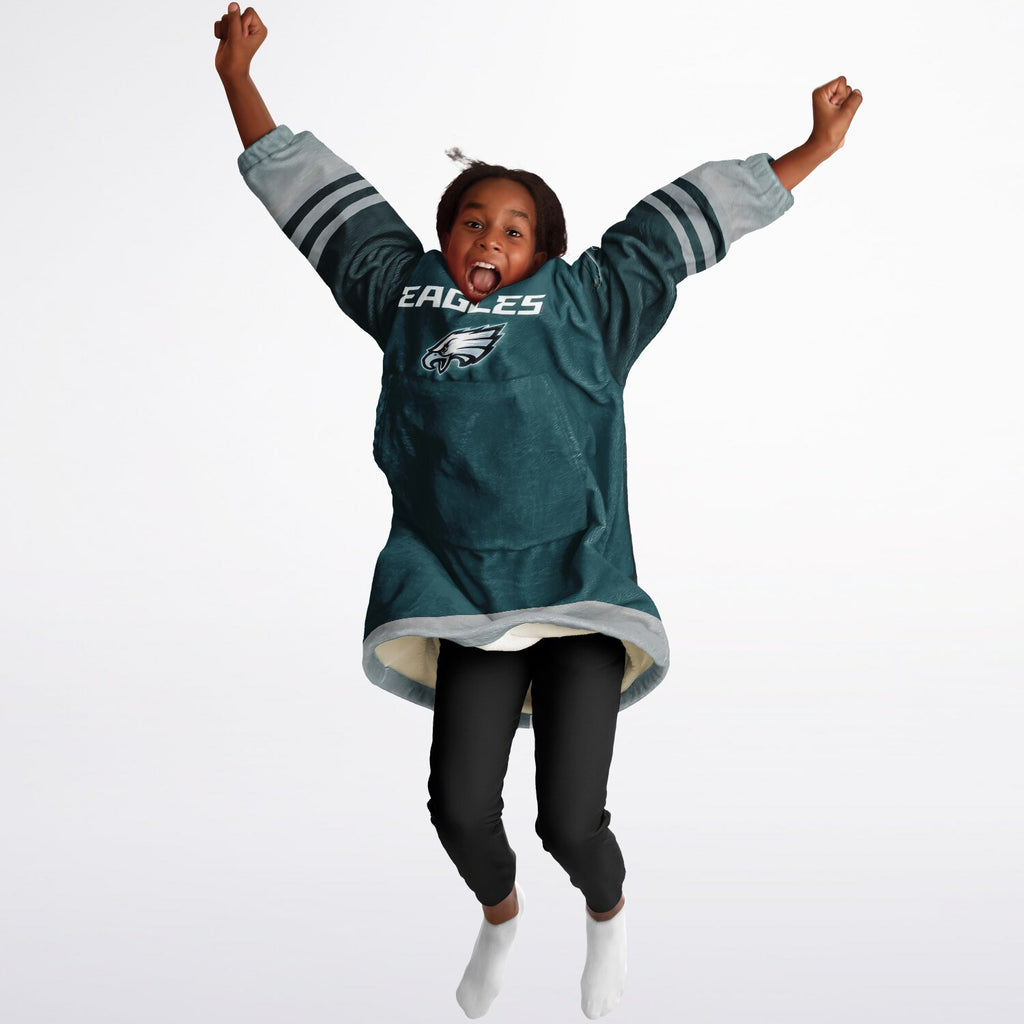 Green Pocket Youth Eagles Green & Black Marble Game Day Lounge Hoodie
