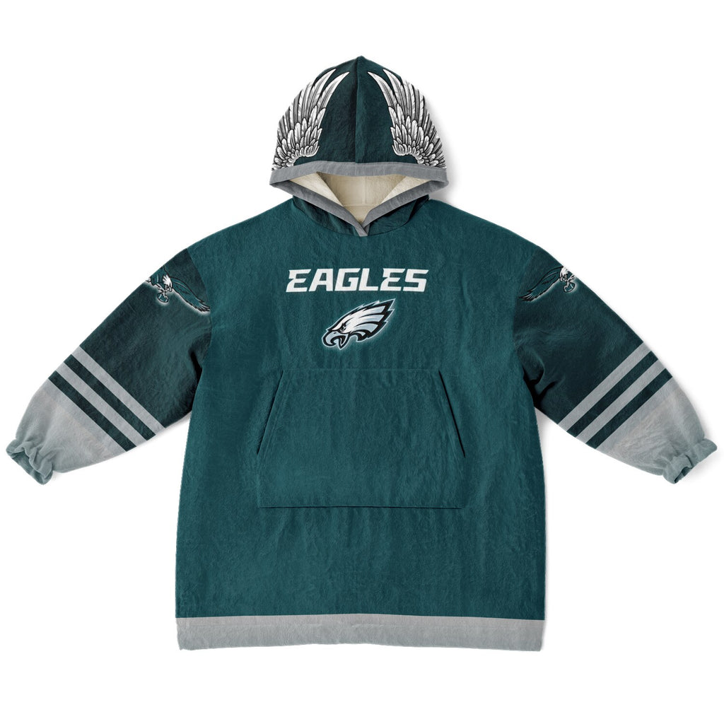 Green Pocket Youth Eagles Green & Black Marble Game Day Lounge Hoodie
