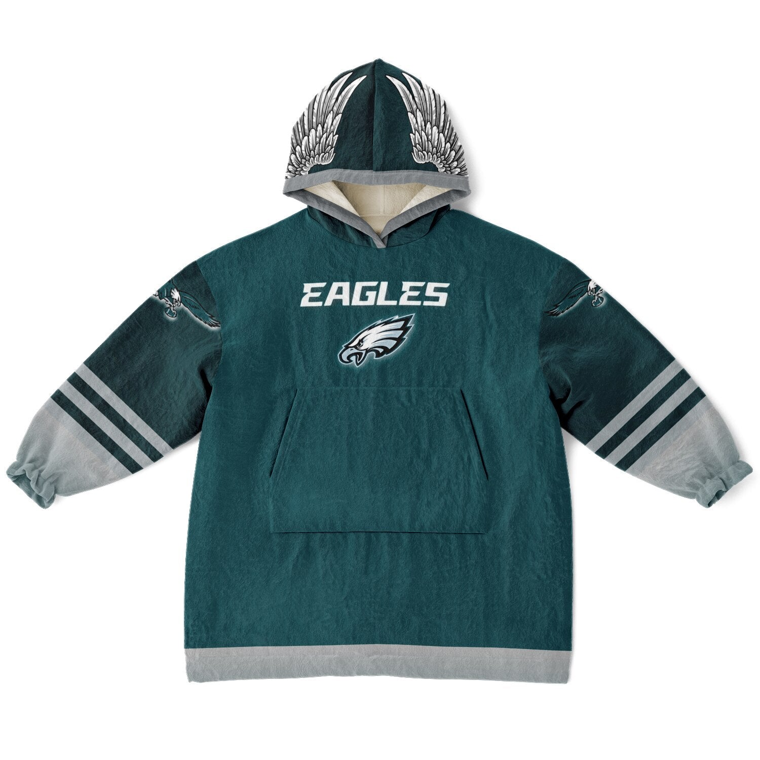 Green Pocket Youth Eagles Green & Black Marble Game Day Lounge Hoodie