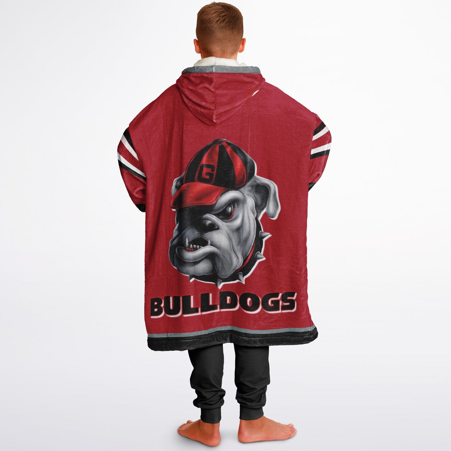 Youth Georgia Bulldogs Red Oversize Game Day Lounge Hoodie