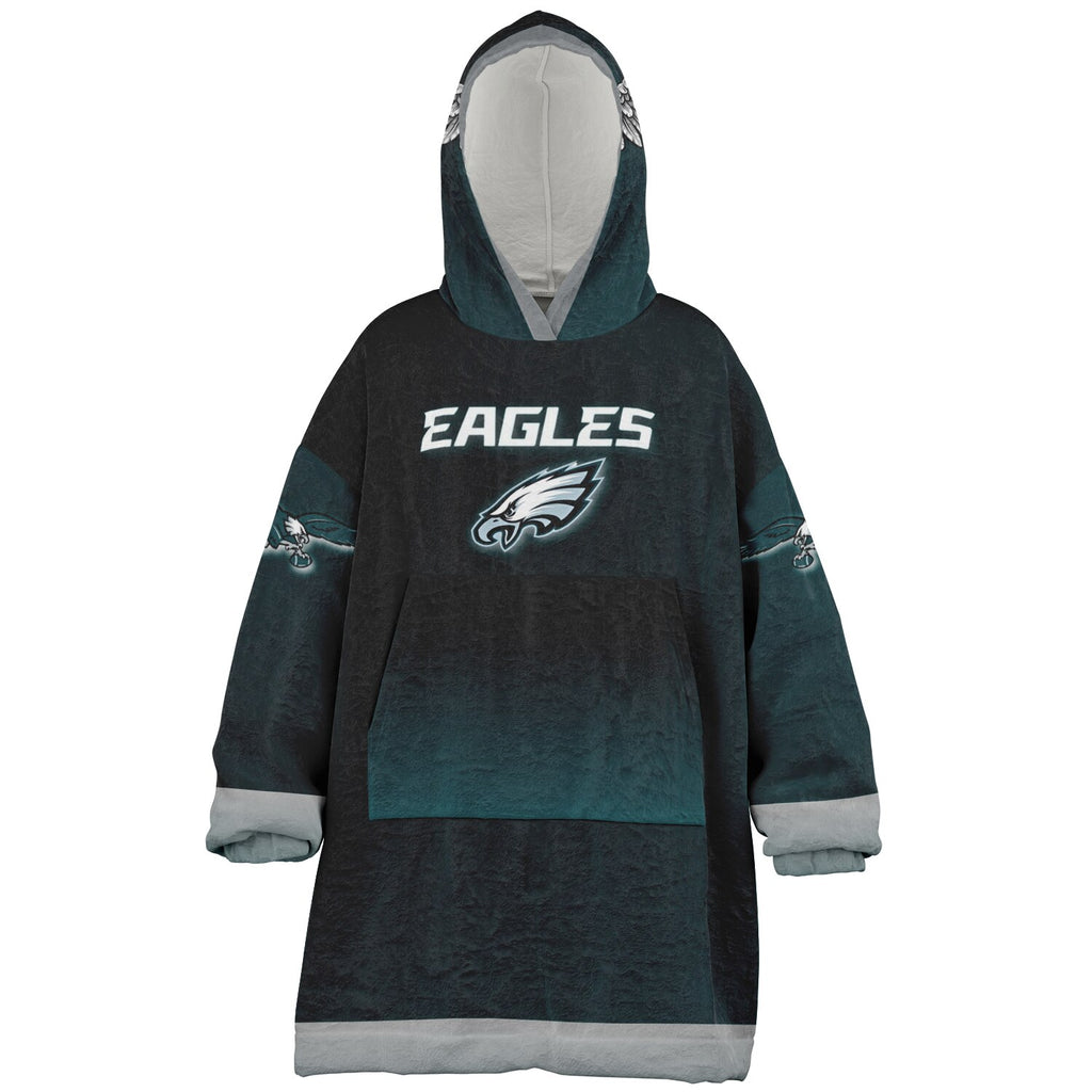 Youth Eagles Green & Black Marble Game Day Lounge Hoodie