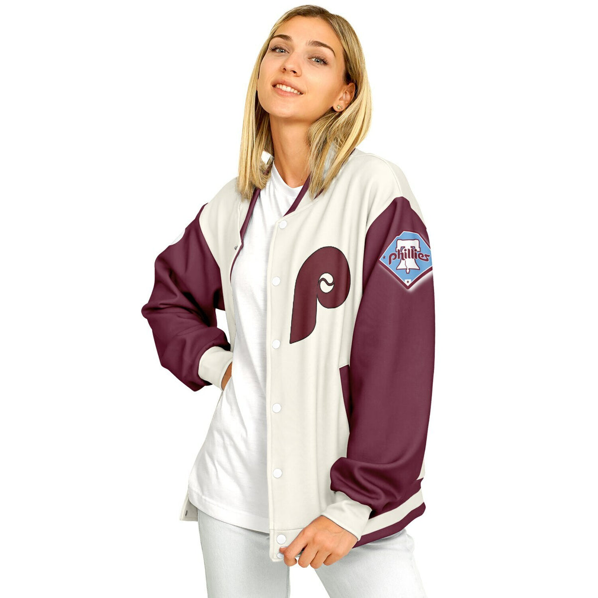 Phillies Cream Baseball Jacket