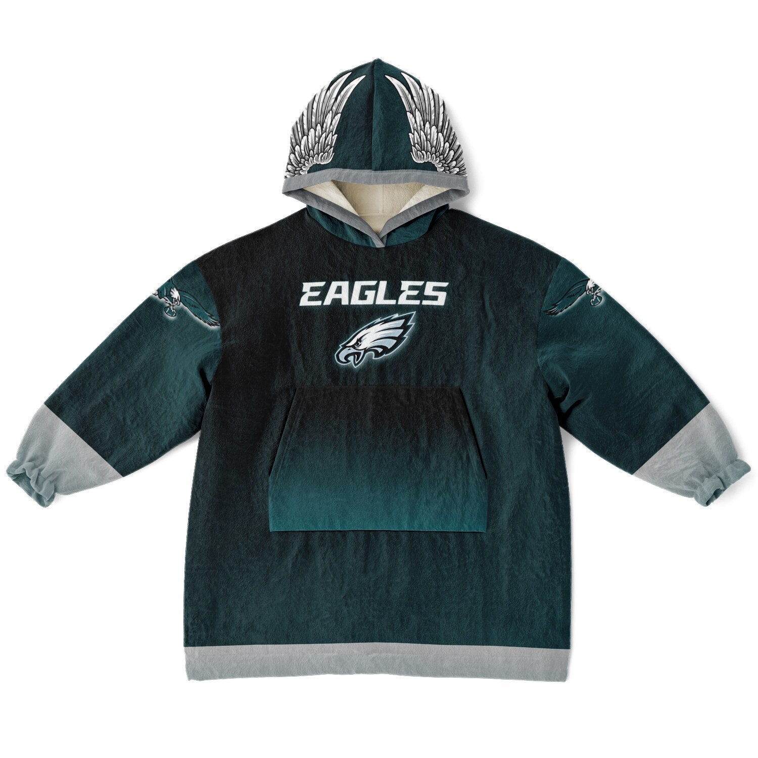 Youth Eagles Green & Black Marble Game Day Lounge Hoodie