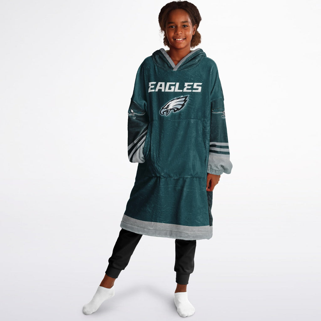 Green Pocket Youth Eagles Green & Black Marble Game Day Lounge Hoodie
