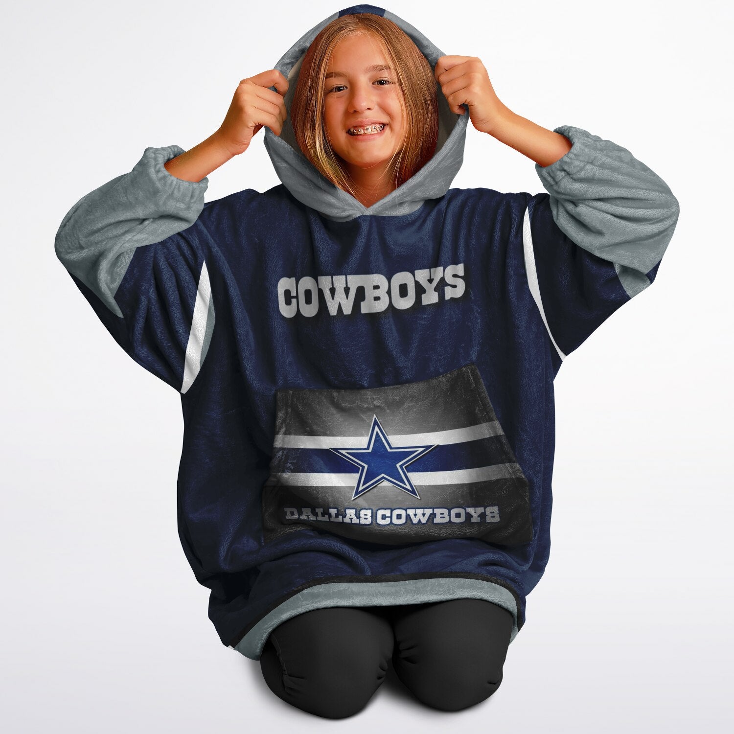 Youth Dallas Cowboys Blue Star Oversize Game Day Lounge Hoodie