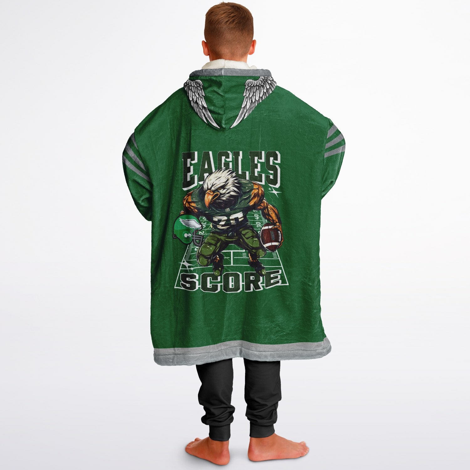 Youth Eagles Retro Kelly Green Game Day Lounge Hoodie