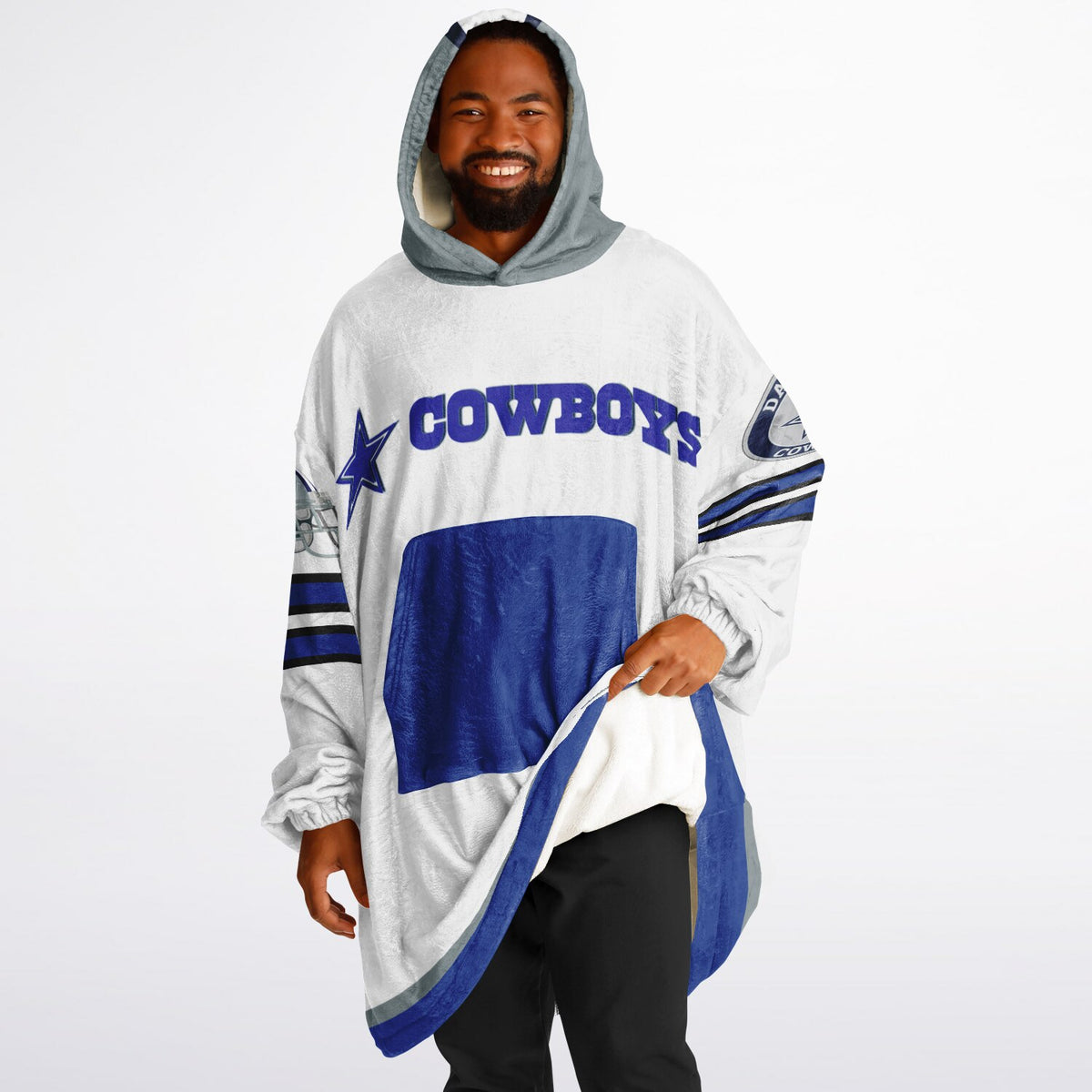 Cowboys White Adult Game Day Lounge Hoodie