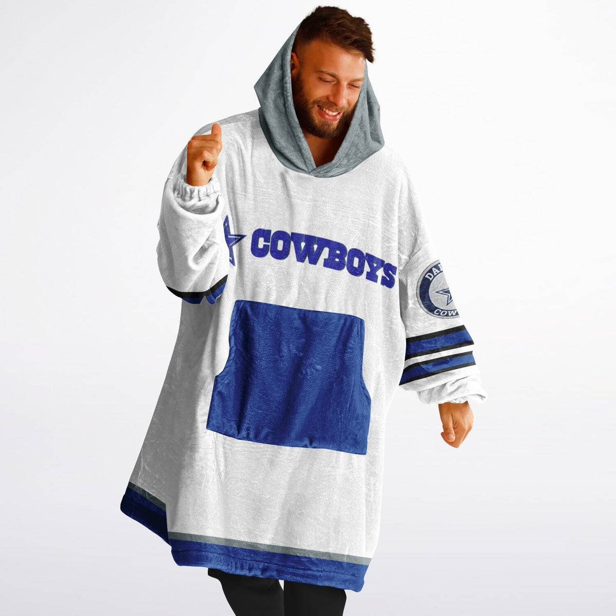 Cowboys White Adult Game Day Lounge Hoodie