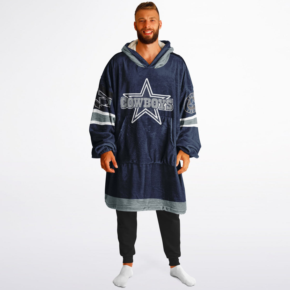 Cowboys Dark Blue Adult Game Day Lounge Hoodie