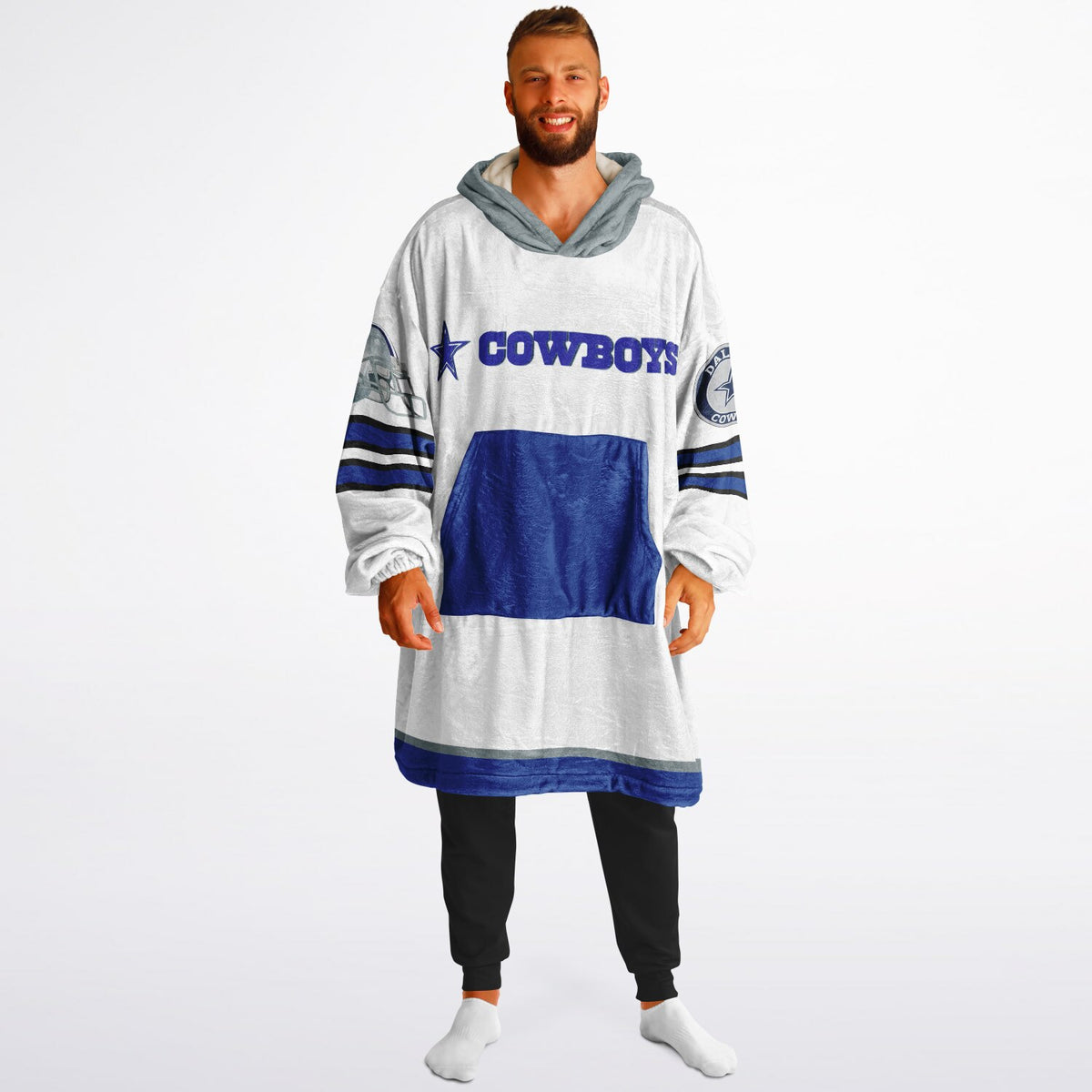 Cowboys White Adult Game Day Lounge Hoodie