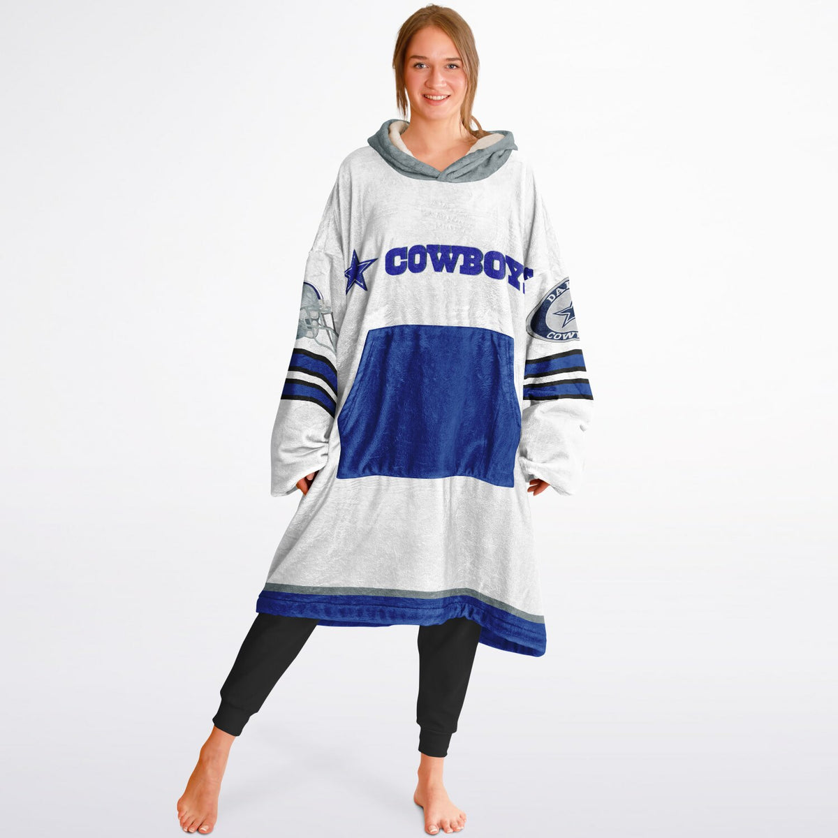 Cowboys White Adult Game Day Lounge Hoodie