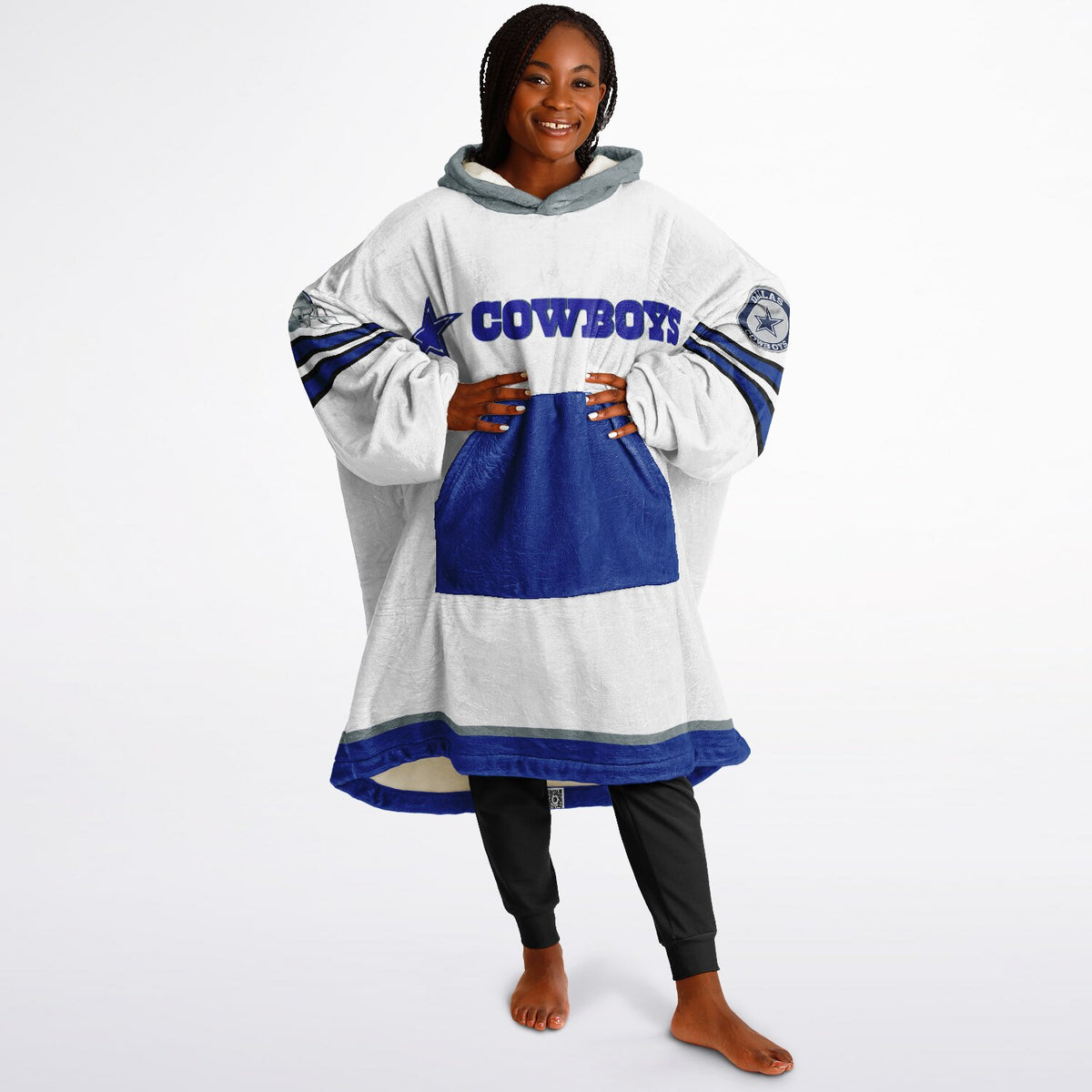 Cowboys White Adult Game Day Lounge Hoodie